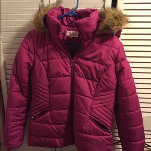 Faux fur puffy coat